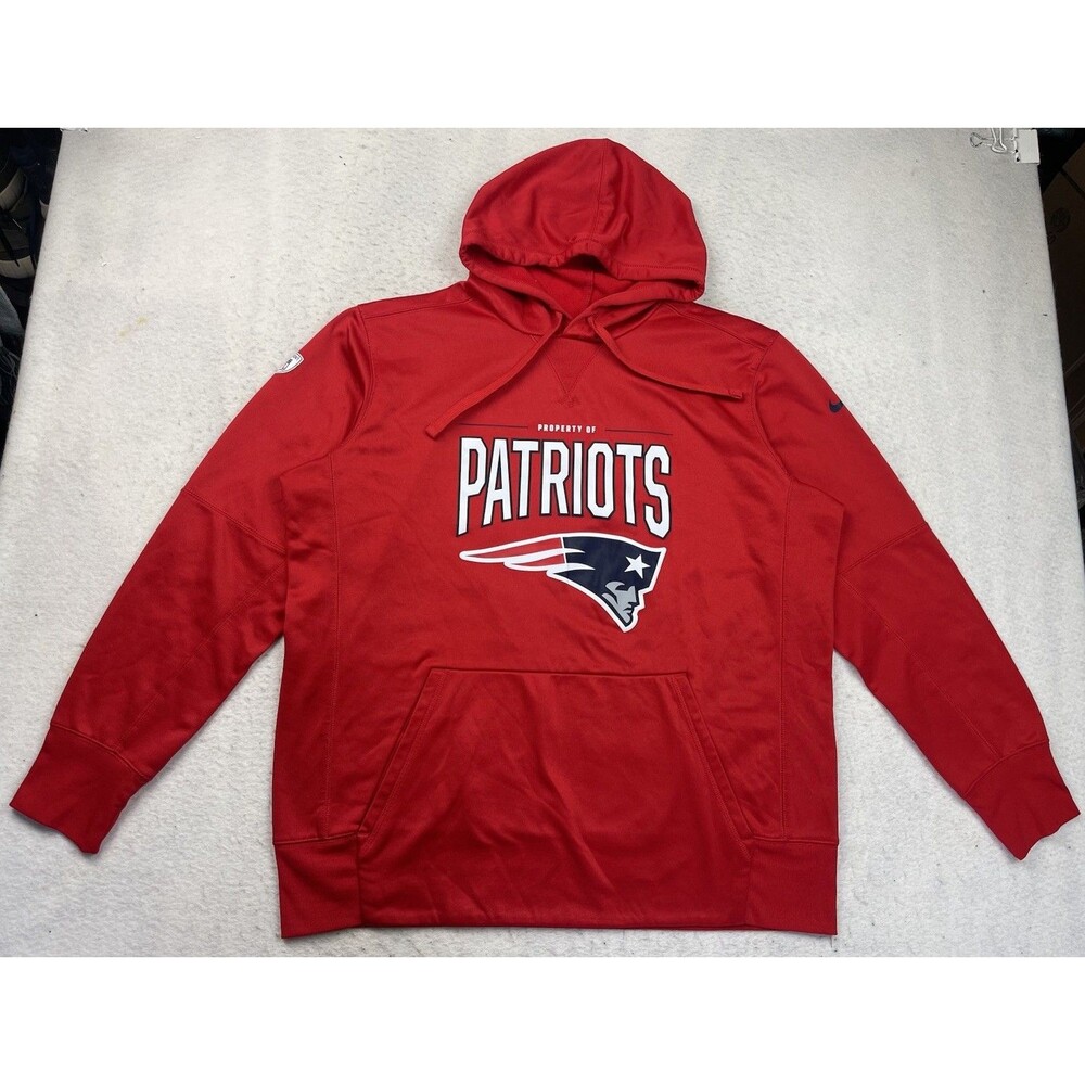 New England Patriots Men's XL Red Nike Dri-Fit NFL Training Equipment Hoodie